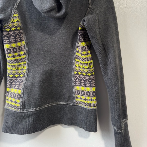 Lululemon Gray Patterned Zip-Up Hoodie Sz 2 - Picture 7 of 11